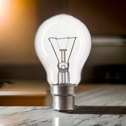 Bajaj 60W Clear Glass Incandescent Bulb – Warm White Light, B22 Base