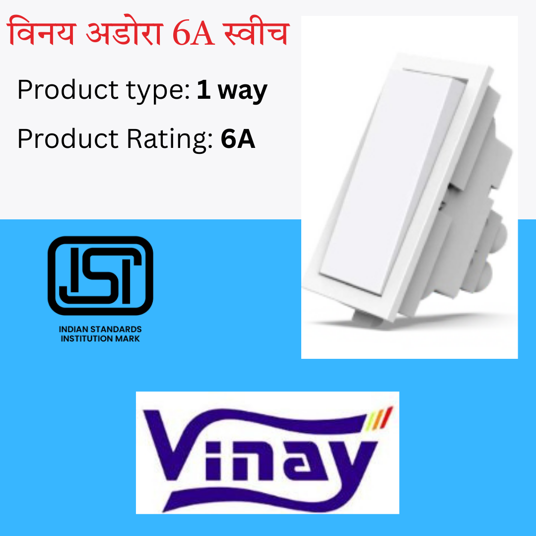 Vinay Adora 6A 1 way Switch
