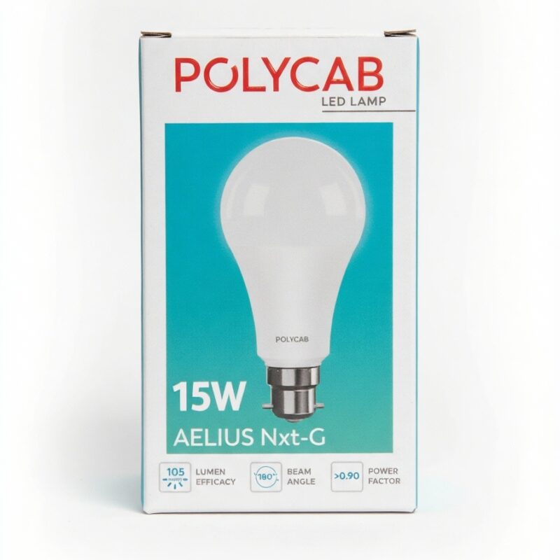 Polycab Aelius NXT G 15W LED Bulb – B22 Base, 6500K Cool White