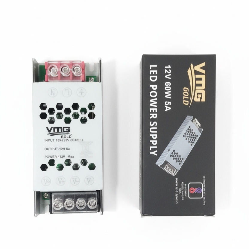 LED Power Supply 12V 60W 5A – SMPS Driver for LED Strip, CCTV, Router