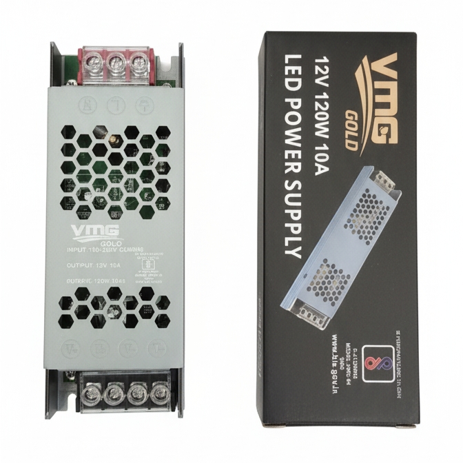 LED Power Supply 12V 120W 10A – Heavy Duty SMPS Driver for Strip Lights & CCTV