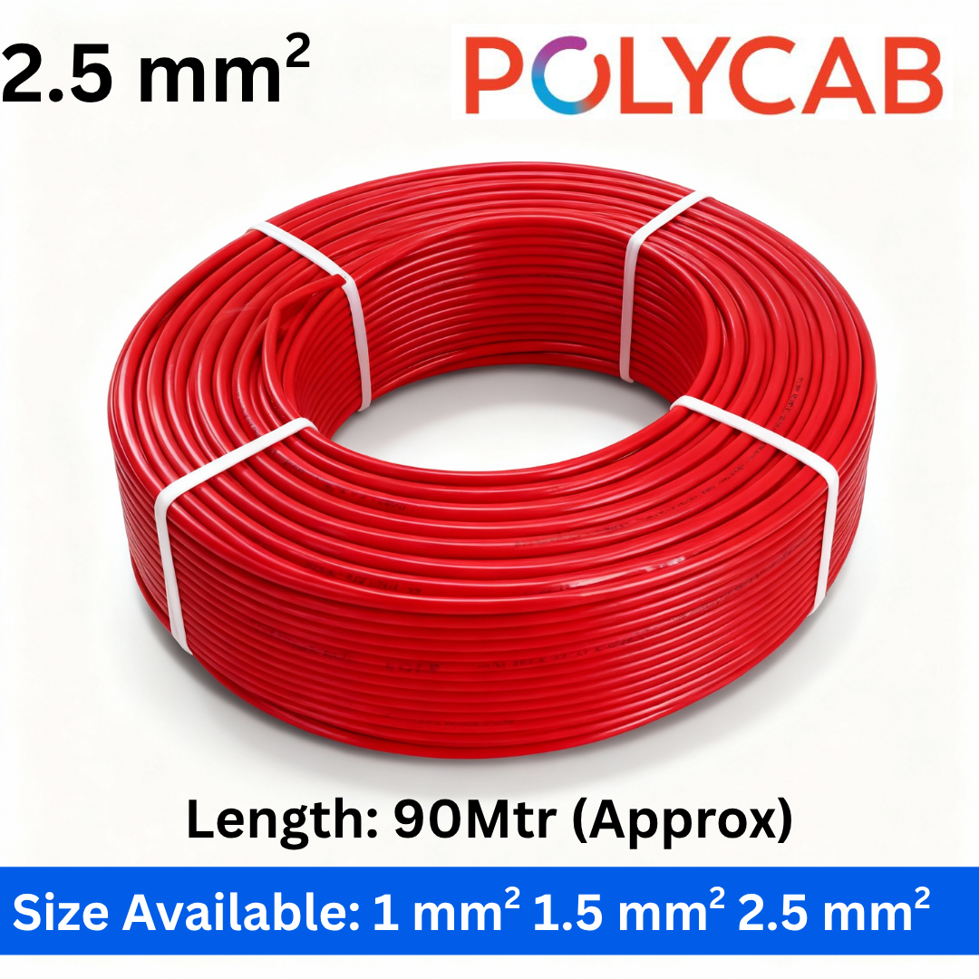 Polycab LFFR Wire 2.5 SQmm | 90mtr Roll (Customized)
